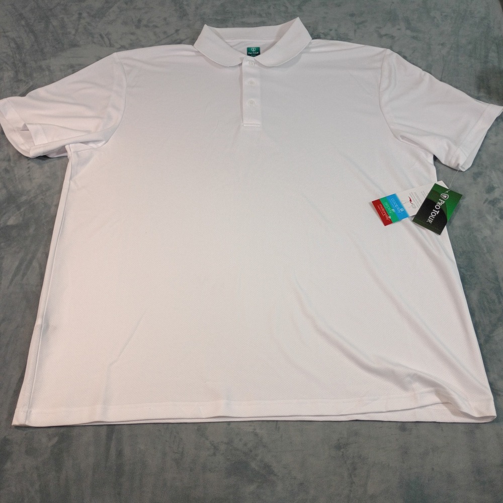 Pro Tour Mens XXL White Coolplay Airplay Golf Polo Shirt PZKM7011 NWT